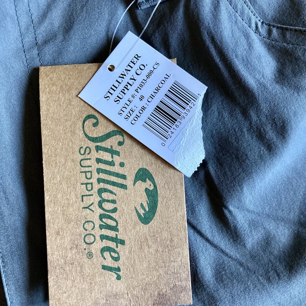 NWT Stillwater Supply Co Performance Shorts Mens 39-Waist (actual) Charcoal Gray - Picture 10 of 16